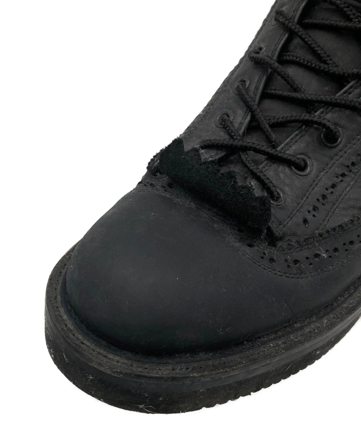 foot the coacher (フットザコーチャー) ブローグコマンドブーツ ブラック サイズ:8