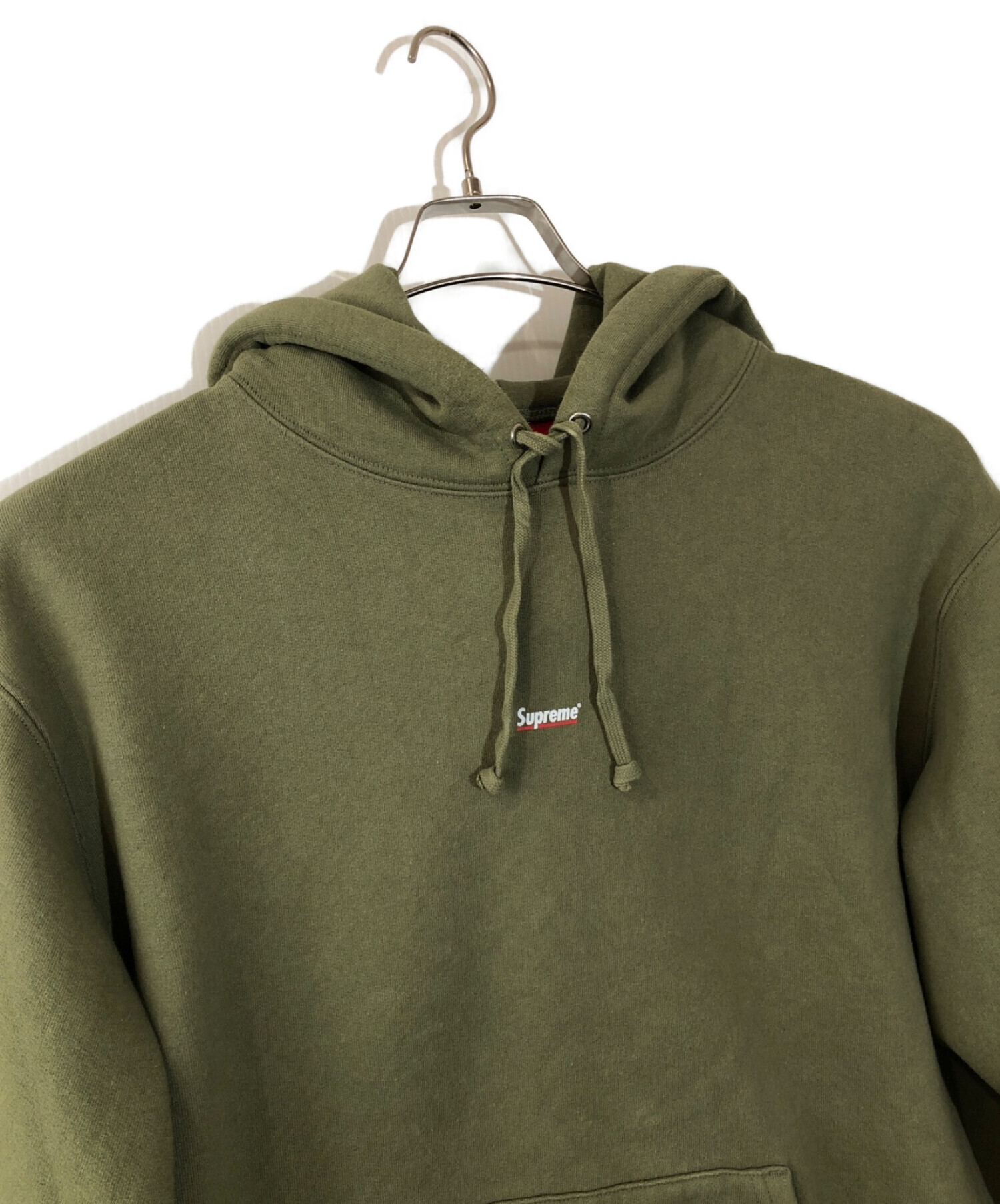 Supreme (シュプリーム) Underline Hooded Sweatshirt　アンダーライン ロゴ パーカー オリーブ サイズ:M