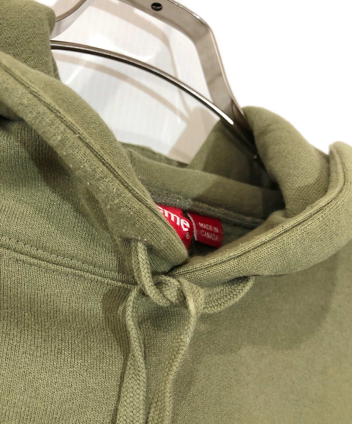 Supreme (シュプリーム) Underline Hooded Sweatshirt　アンダーライン ロゴ パーカー オリーブ サイズ:M