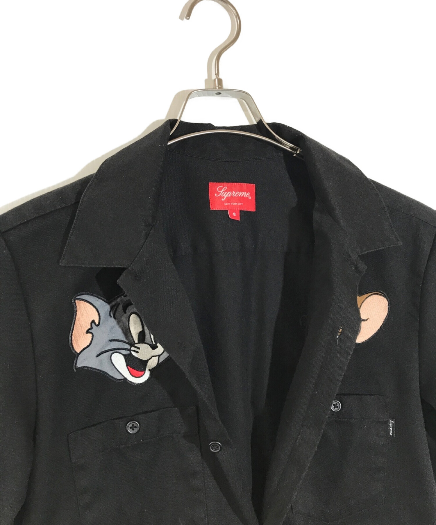 Supreme (シュプリーム) Tom & Jerry S/S Work Shirt　トムとジェリーS/Sワークシャツ ブラック サイズ:S
