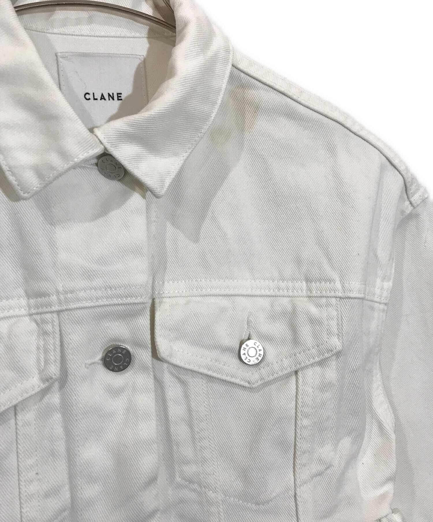 CLANE (クラネ) エンブロイダリーデニムジャケット ホワイト サイズ:S
