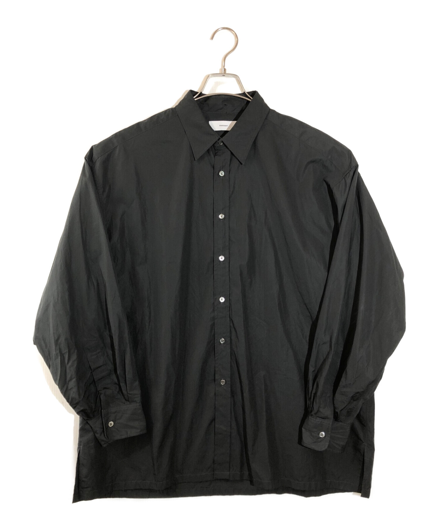 Graphpaper (グラフペーパー) HIGH COUNT BROAD REGULAR COLLAR SHIRT ブラック サイズ:F