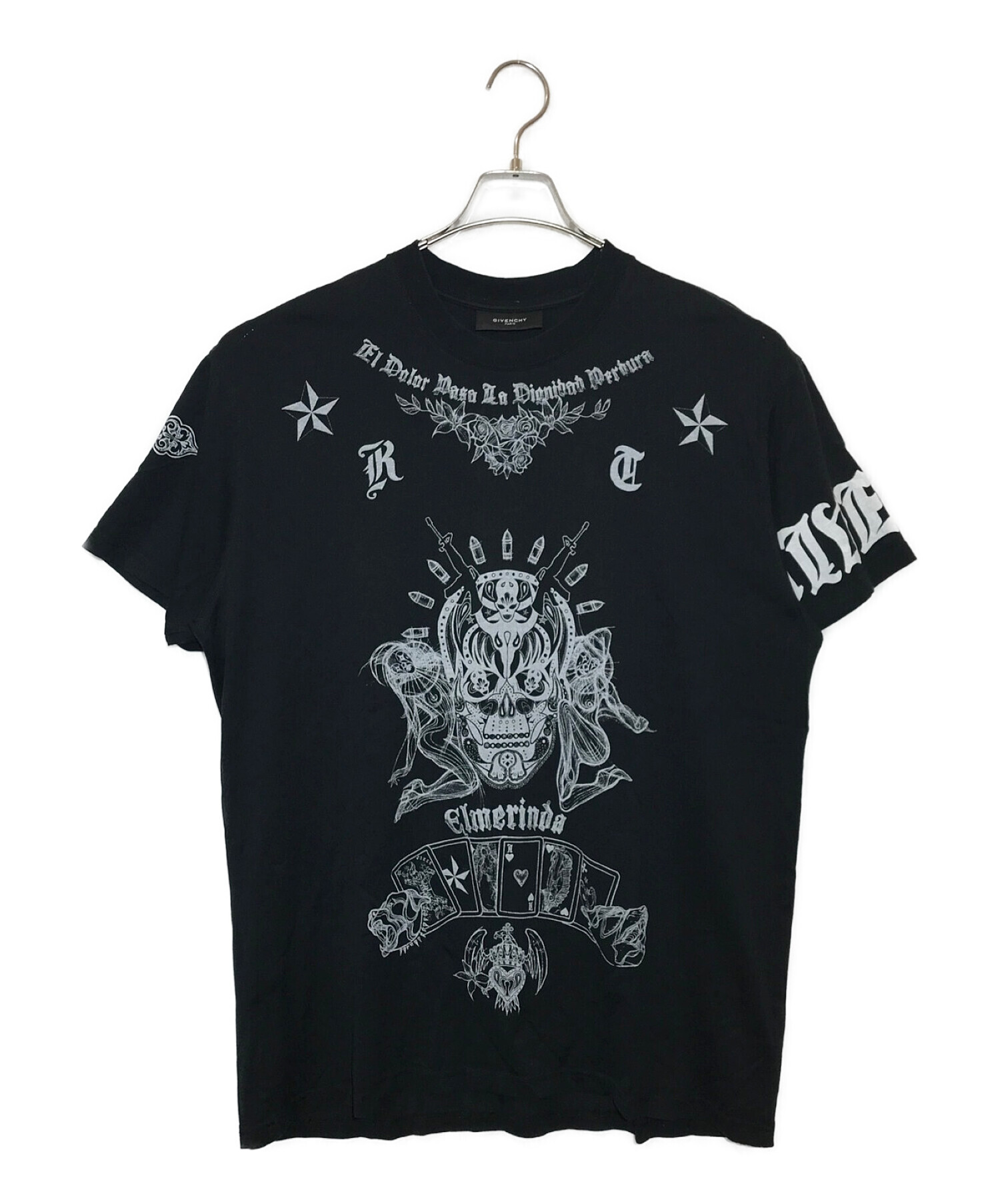 GIVENCHY (ジバンシィ) スカルタトゥーTシャツ ブラック サイズ:S