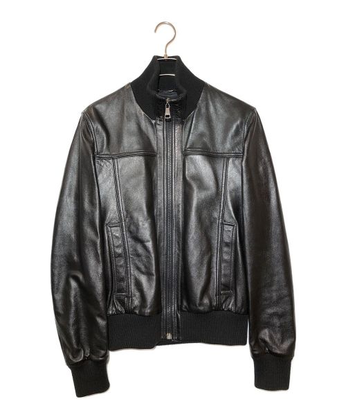 【中古・古着通販】DOLCE & GABBANA (ドルチェ＆ガッバーナ) ラムレザーブルゾン ブラック サイズ:46｜ブランド・古着通販  トレファク公式【TREFAC FASHION】スマホサイト