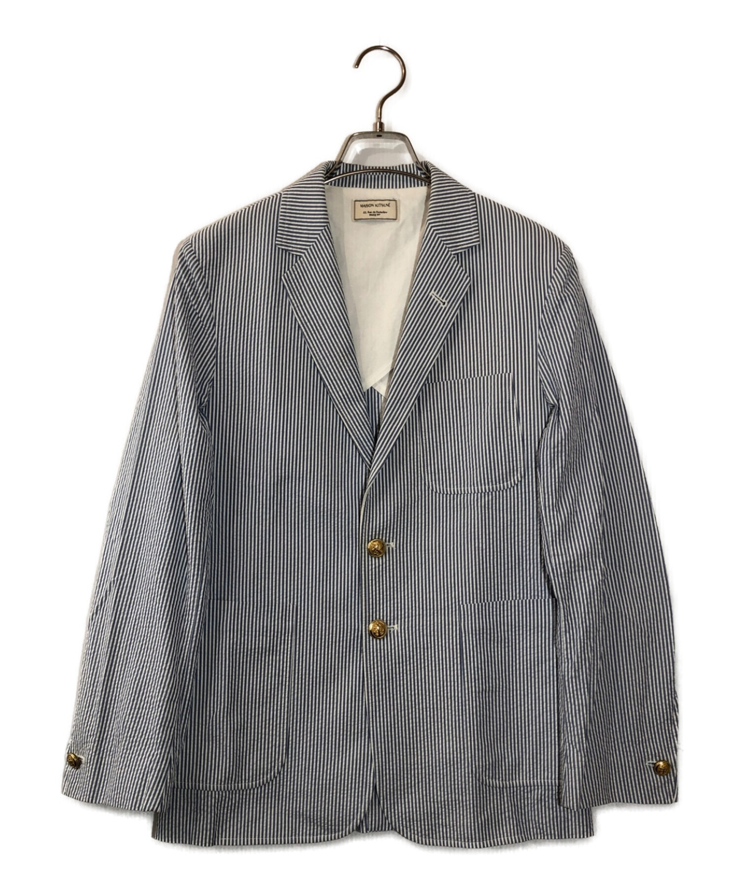 MAISON KITSUNE (メゾンキツネ) テーラードジャケット ブルー サイズ:44