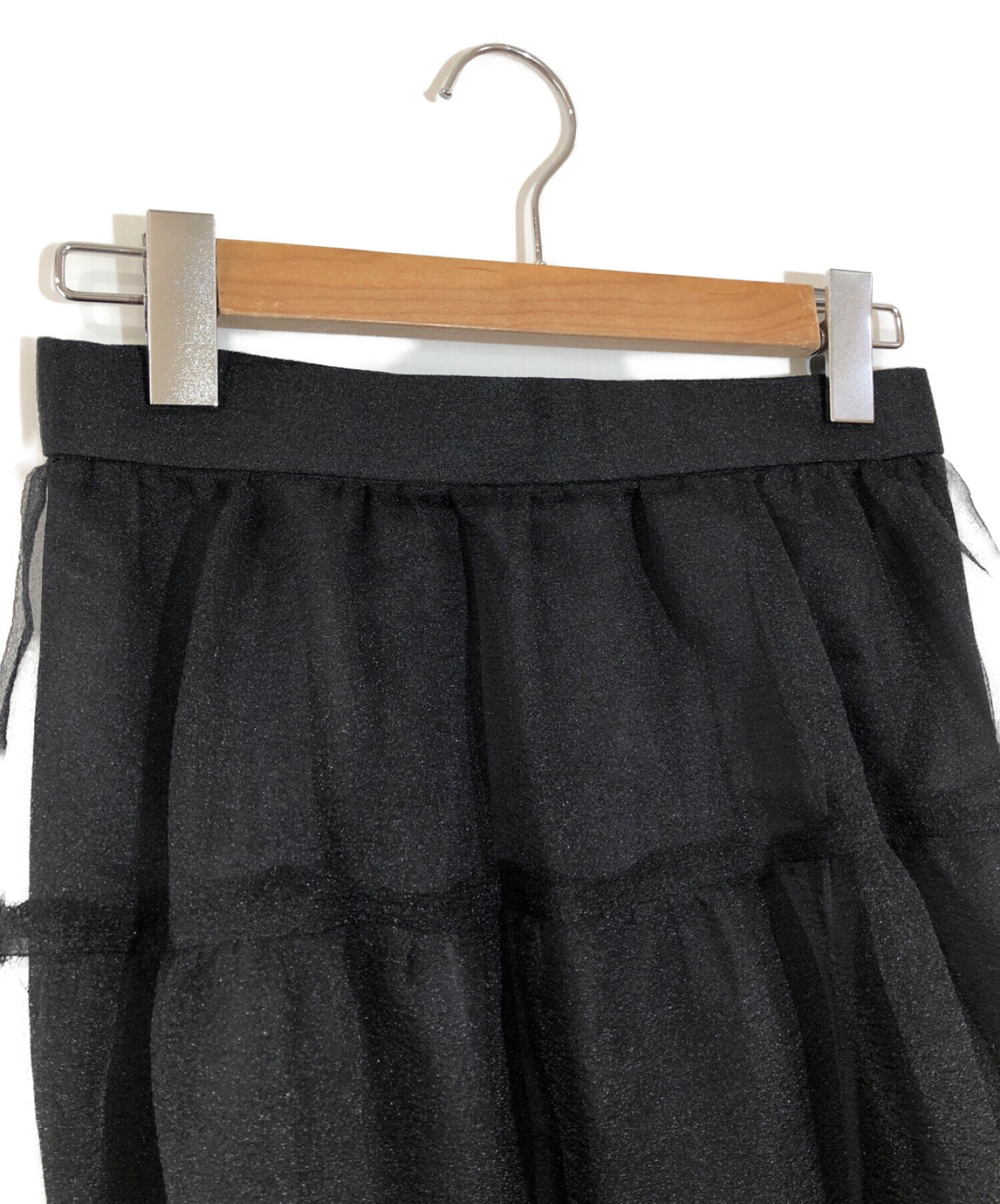 Whim Gazette (ウィムガゼット) オーガンジーボリュームスカート ブラック サイズ:F