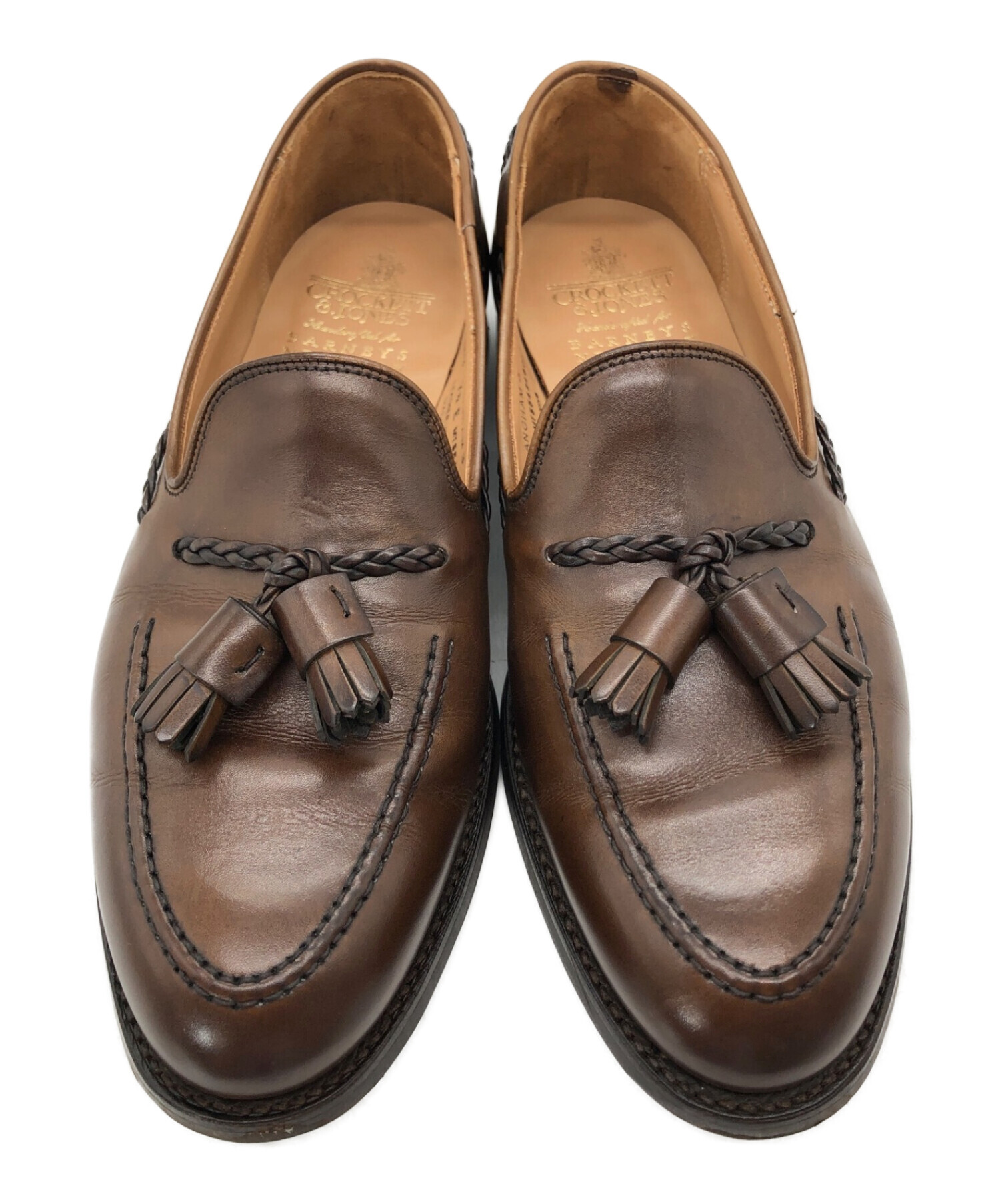 Crockett & Jones (クロケット＆ジョーンズ) BARNEYS NEWYORK (バーニーズ・ニューヨーク) LANGHAM3  TASSEL 375E 　タッセルローファー ブラウン サイズ:7 1/2