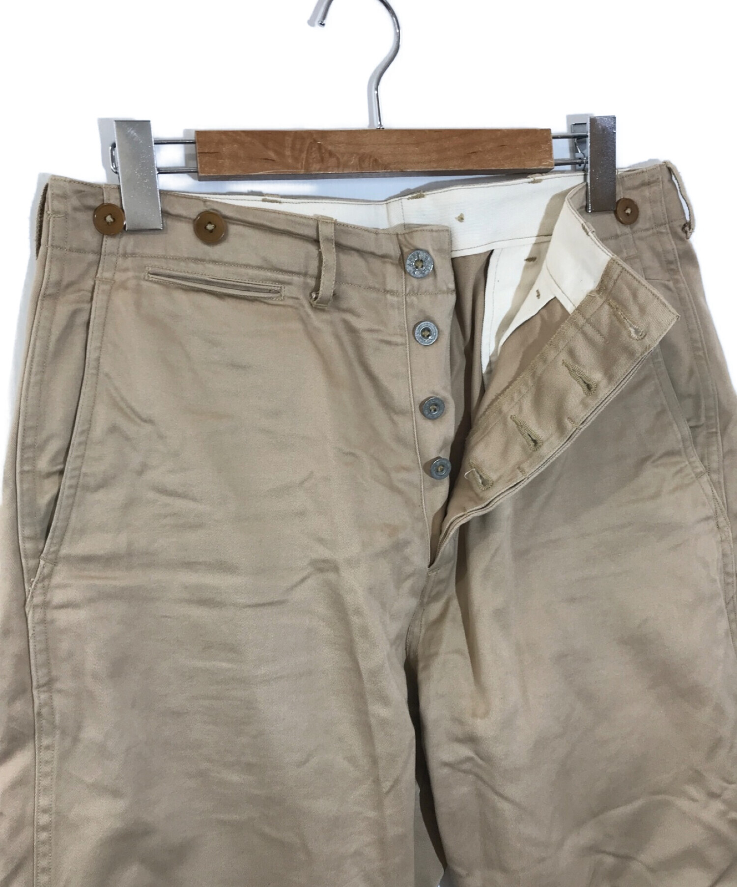 Buzz Rickson's (バズリクソンズ) EARLY MILITARY CHINOS 1942 MODEL　アーリーミリタリーチノパン  ベージュ サイズ:W33