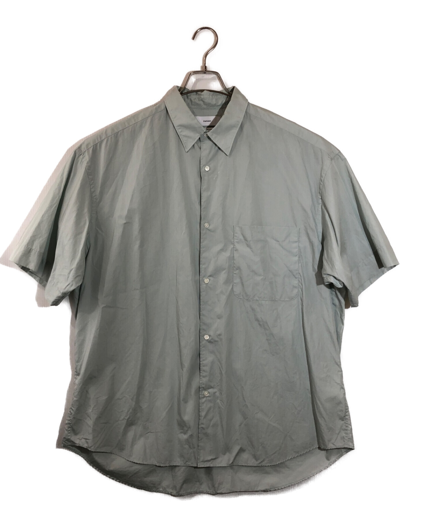 Graphpaper (グラフペーパー) Broad S/S Oversized Regular Collar Shirt　 ブロードオーバーサイズレギュラーコートシャツ グレー サイズ:F