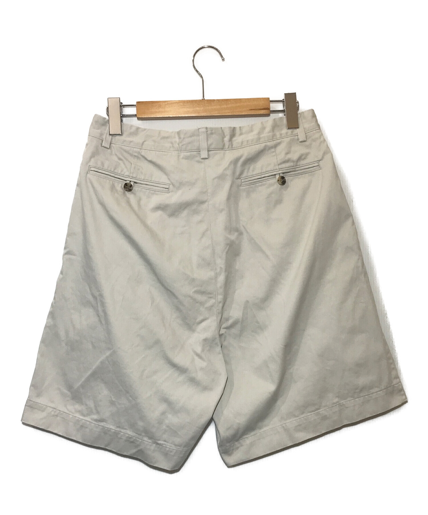 A.PRESSE (アプレッセ) Two Tuck Chino Shorts　ツータックチノショーツ ベージュ サイズ:2