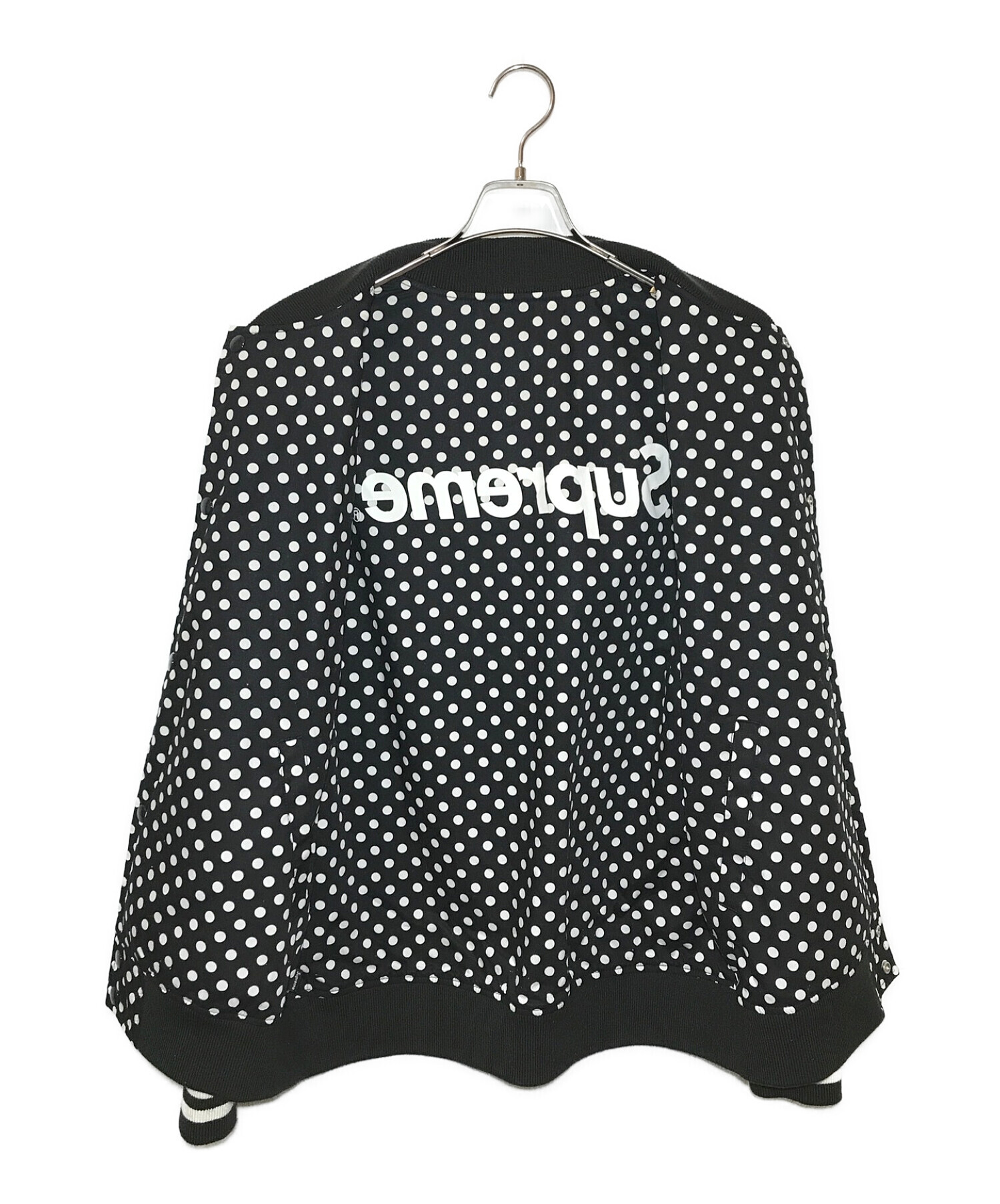 Supreme (シュプリーム) COMME des GARCONS SHIRT (コムデギャルソンシャツ) リバーシブル バーシティ ベースボール  ジャケット ブラック サイズ:L