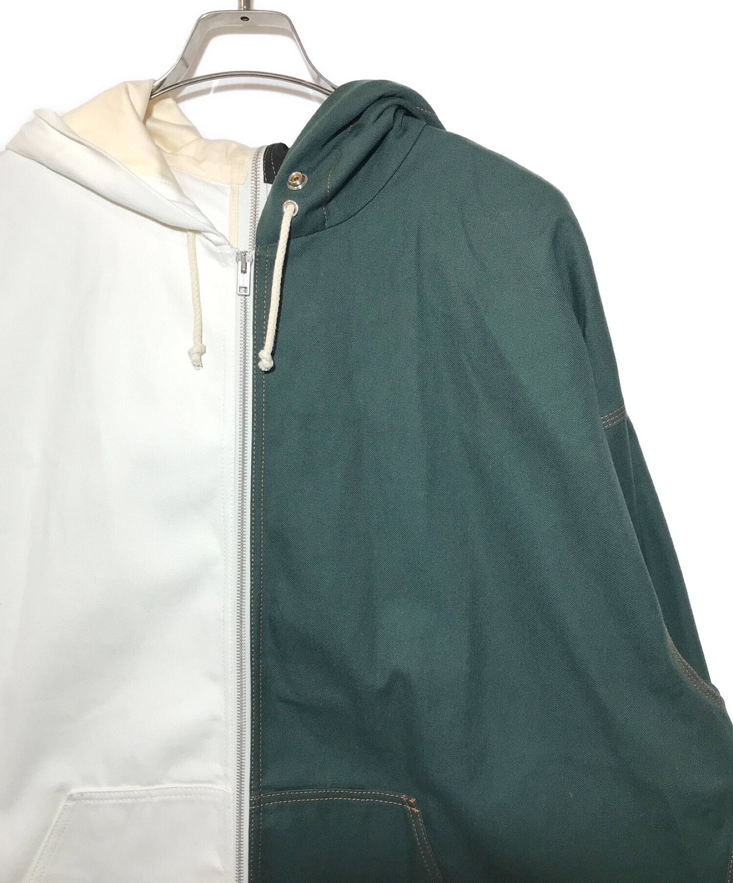MARNI (マルニ) コットンキャンバスジャケット ベージュ×グリーン サイズ:50