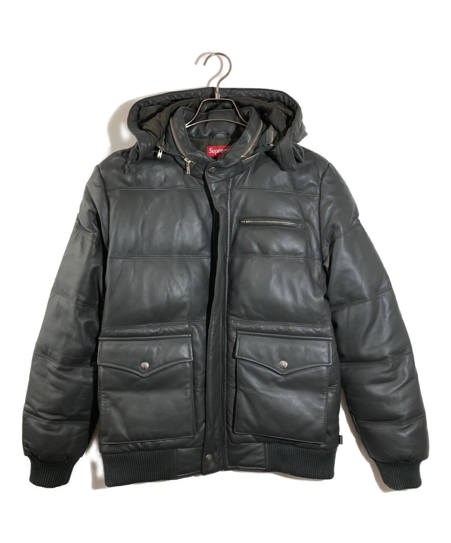 Supreme (シュプリーム) Leather Down Jacket　レザーダウンジャケット グレー サイズ:M