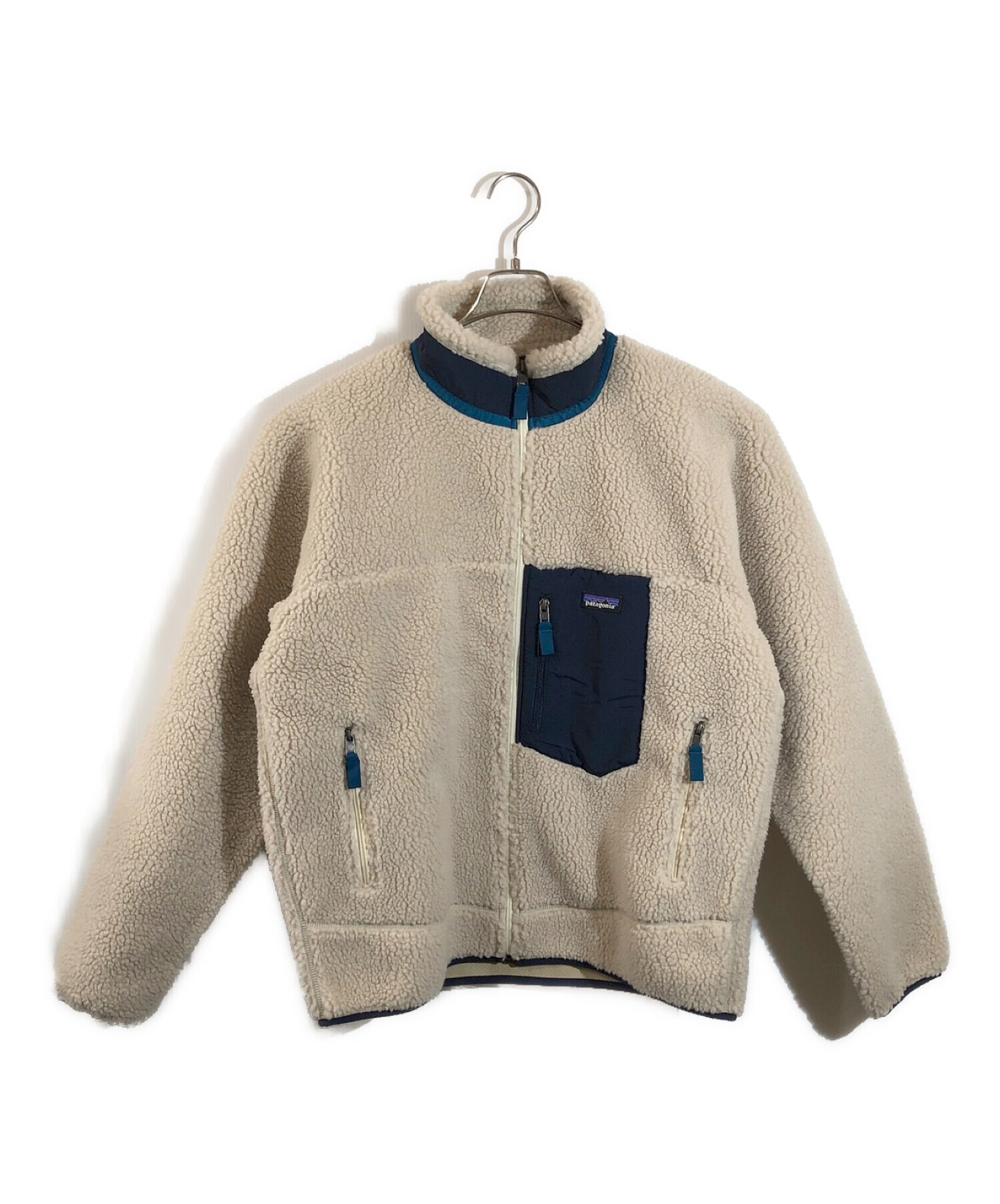 Patagonia (パタゴニア) クラシックレトロXジャケット ベージュ×ネイビー サイズ:L