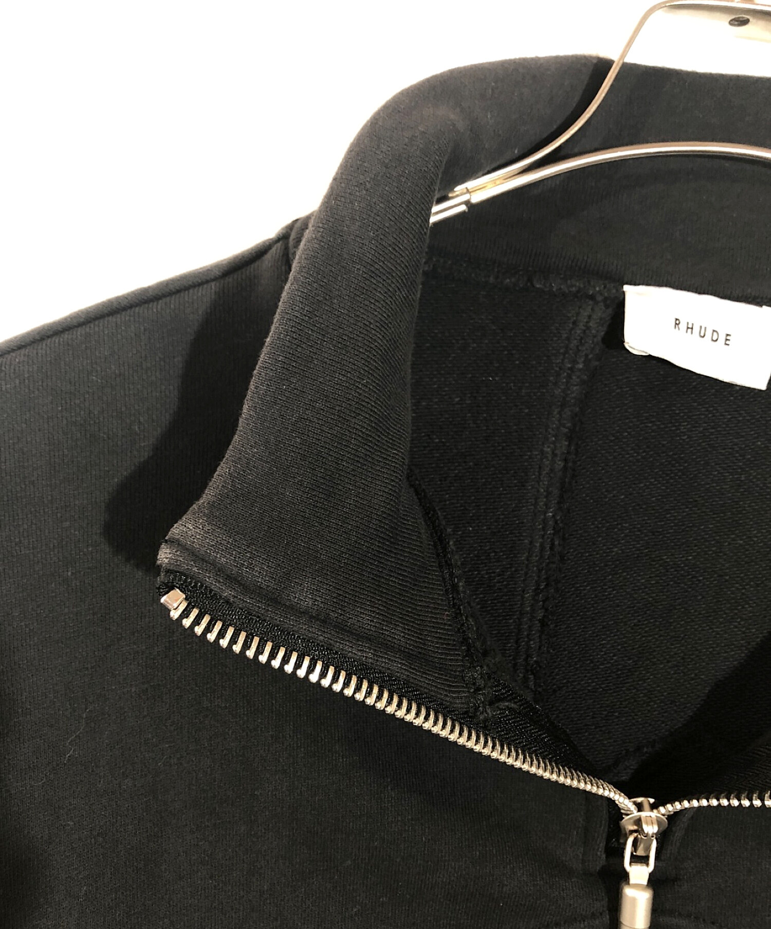 RHUDE (ルード) QUARTER ZIP SWEAT　ハーフジップスウェット ブラック サイズ:L