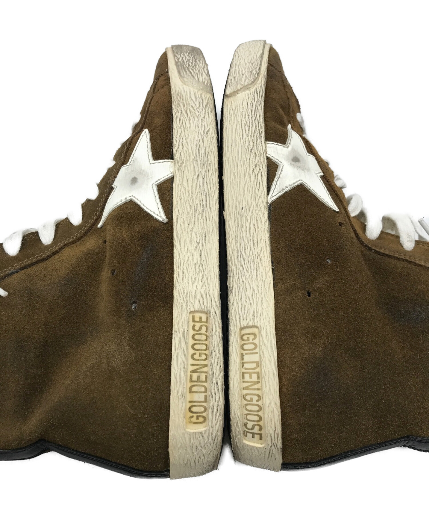 GOLDEN GOOSE (ゴールデングース) FRANCY ヴィンテージ加工ハイカットスニーカー ブラウン サイズ:39