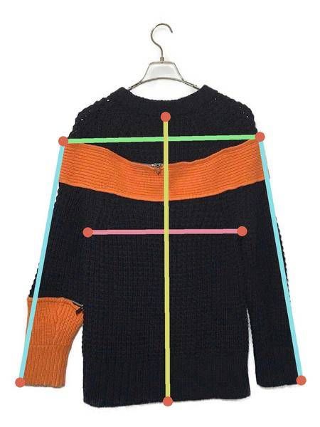 中古・古着通販】sacai (サカイ) ジップアタッチメントニット ネイビー 