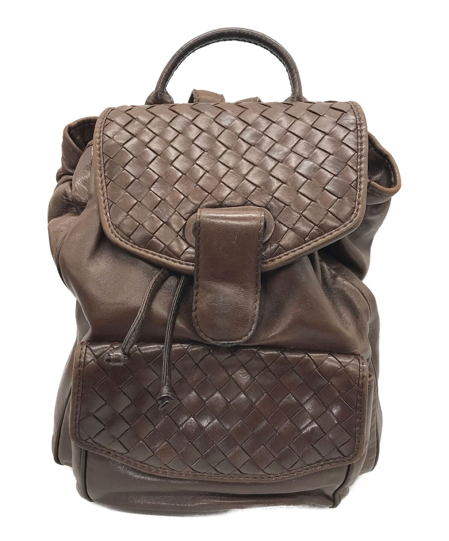 中古・古着通販】BOTTEGA VENETA (ボッテガベネタ) イントレチャート カーフレザー バックパック ブラウン｜ブランド・古着通販  トレファク公式【TREFAC FASHION】スマホサイト