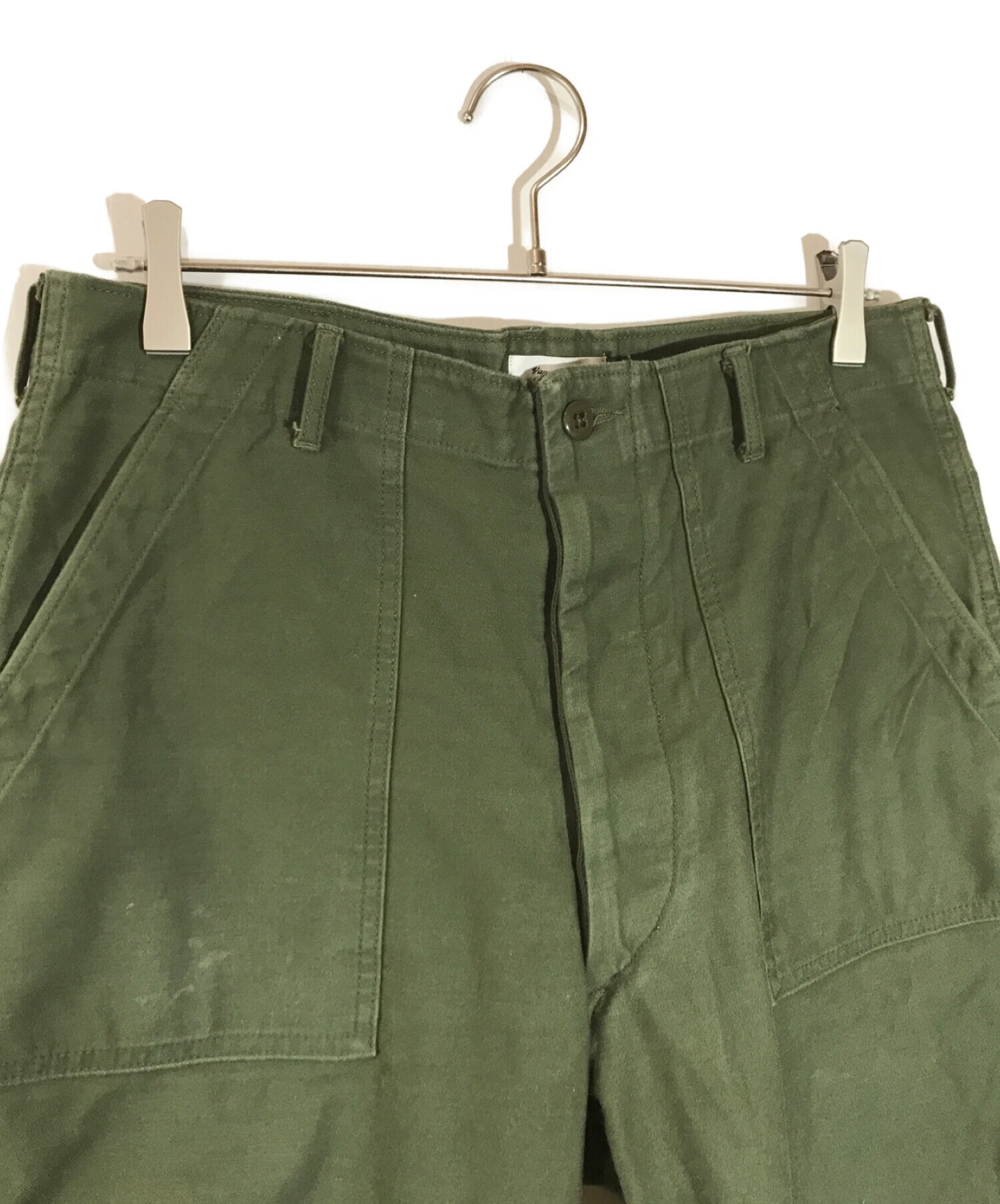 WTAPS (ダブルタップス) TROUSERS COTTON SATIN OLIVE ベイカーパンツ カーキ サイズ:X02