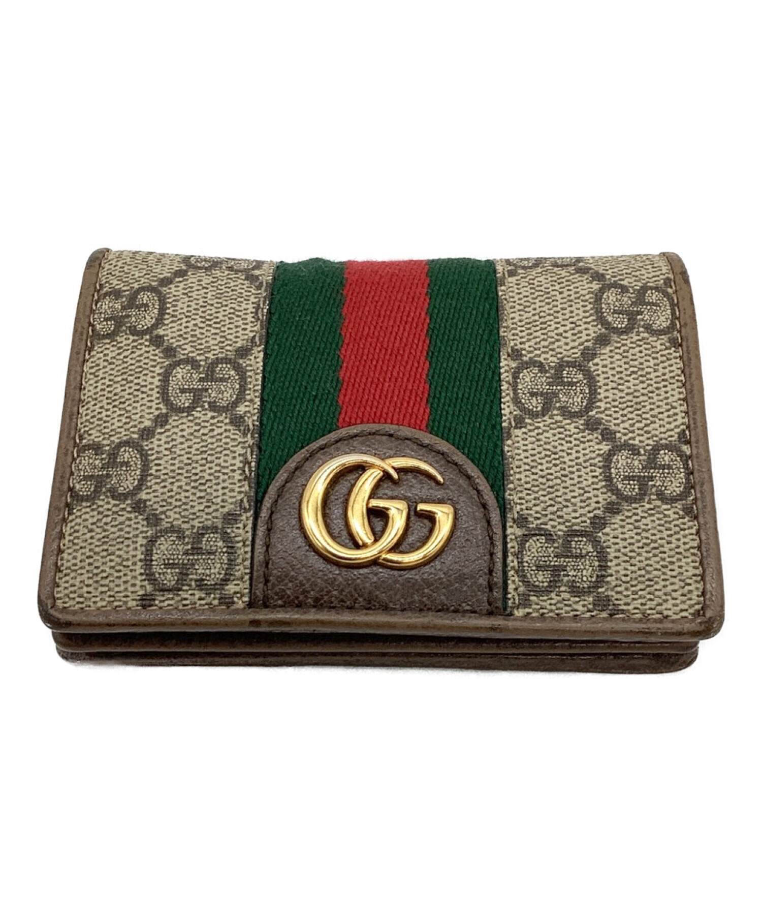 GUCCI (グッチ) Disney (ディズニー) 三匹の子ぶた GGオフィディア コンパクトウォレット ブラウン