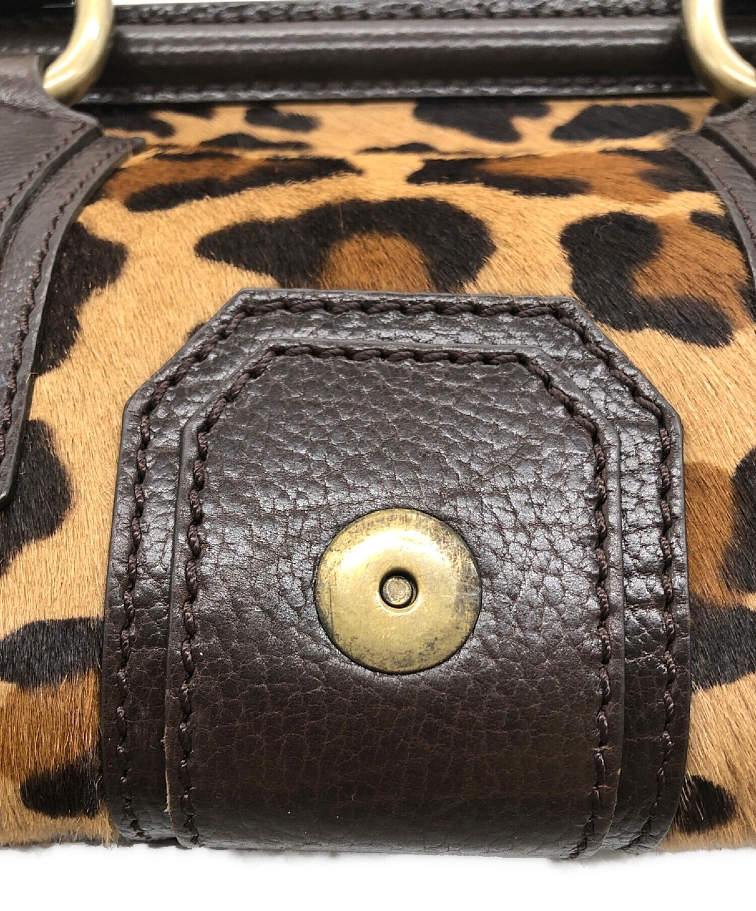 中古・古着通販】CELINE (セリーヌ) ハラコレオパードハンドバッグ