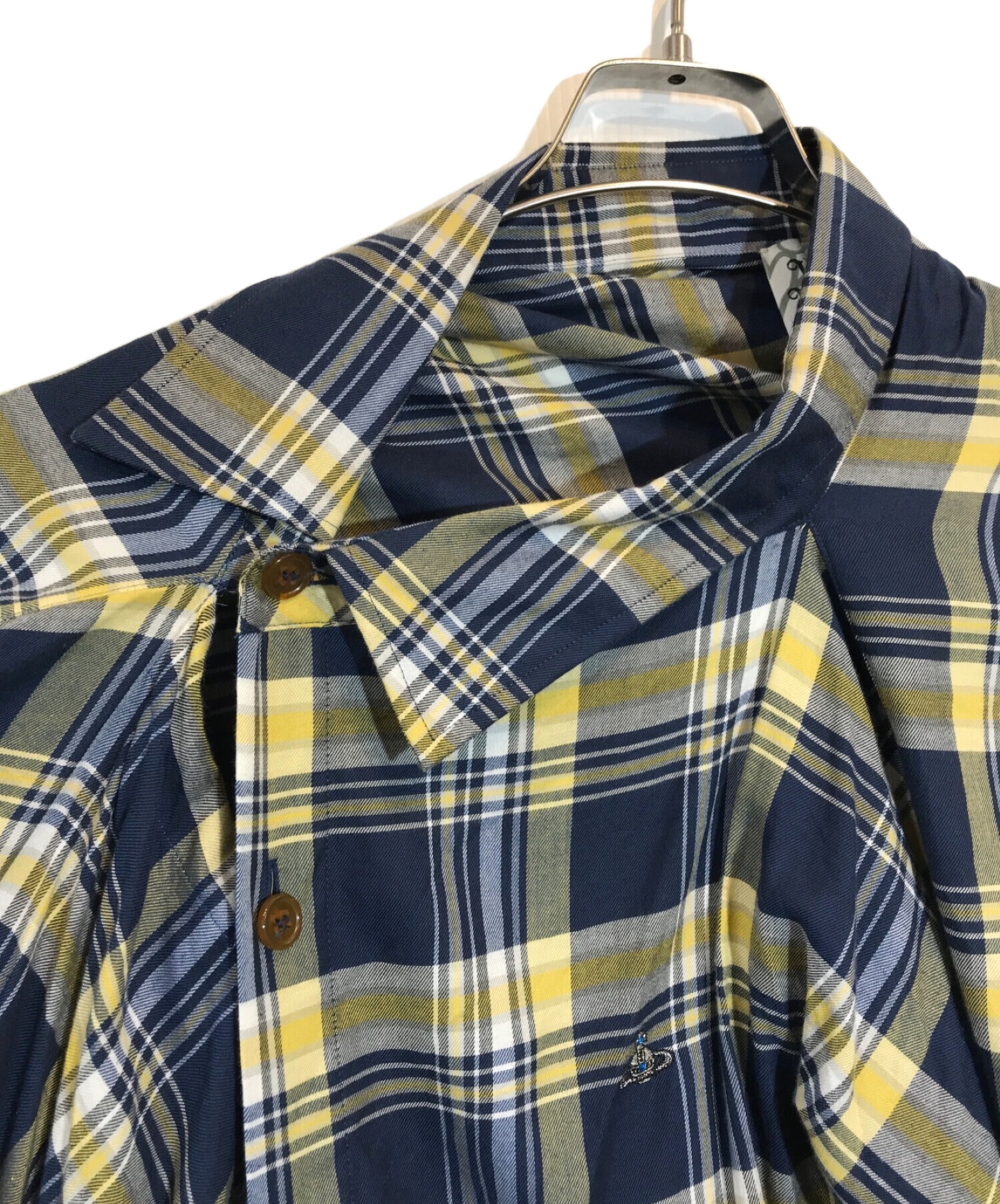 中古・古着通販】Vivienne Westwood man (ヴィヴィアン ウェストウッド マン) 変形チェックシャツ イエロー×ブルー  サイズ:FREE｜ブランド・古着通販 トレファク公式【TREFAC FASHION】スマホサイト