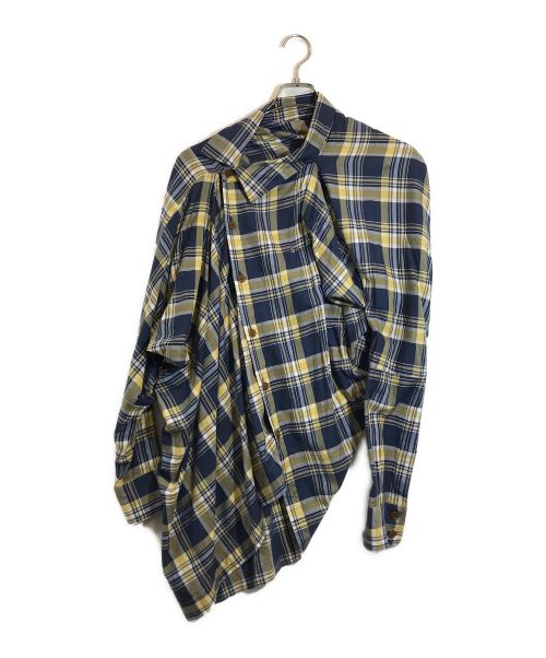 中古・古着通販】Vivienne Westwood man (ヴィヴィアン ウェストウッド マン) 変形チェックシャツ イエロー×ブルー  サイズ:FREE｜ブランド・古着通販 トレファク公式【TREFAC FASHION】スマホサイト