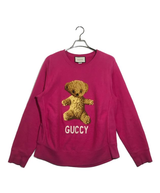 中古・古着通販】GUCCI (グッチ) テディベアスウェットシャツ ピンク サイズ:M｜ブランド・古着通販 トレファク公式【TREFAC  FASHION】スマホサイト