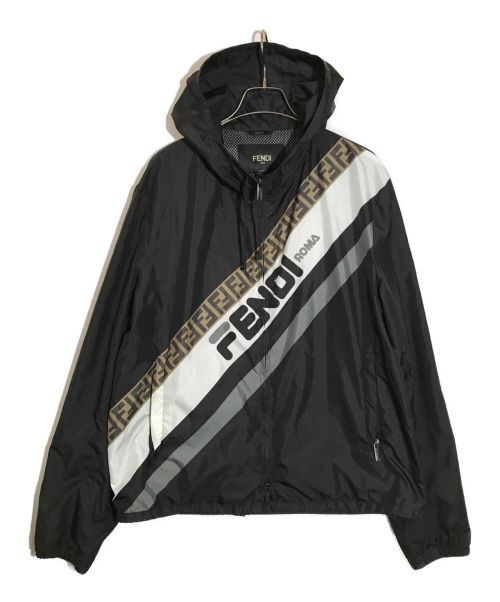 【中古・古着通販】FENDI (フェンディ) FILA (フィラ) コラボナイロンジャケット ブラック サイズ:46｜ブランド・古着通販  トレファク公式【TREFAC FASHION】スマホサイト