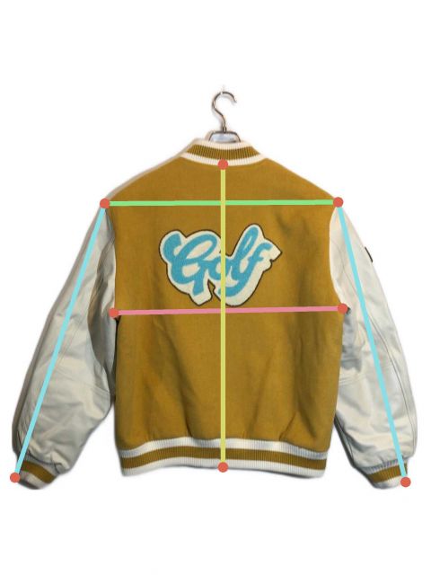 中古・古着通販】GOLF WANG (ゴルフワン) レザー切替スタジャン イエロー×ホワイト サイズ:SIZE XL｜ブランド・古着通販  トレファク公式【TREFAC FASHION】スマホサイト