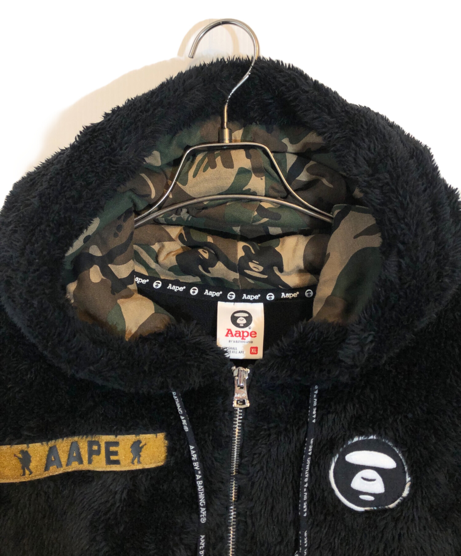 中古・古着通販】Aape BY A BATHING APE (エーエイプ バイ アベイシングエイプ) ボアジップパーカー ブラック サイズ:SIZE  XL/185｜ブランド・古着通販 トレファク公式【TREFAC FASHION】スマホサイト