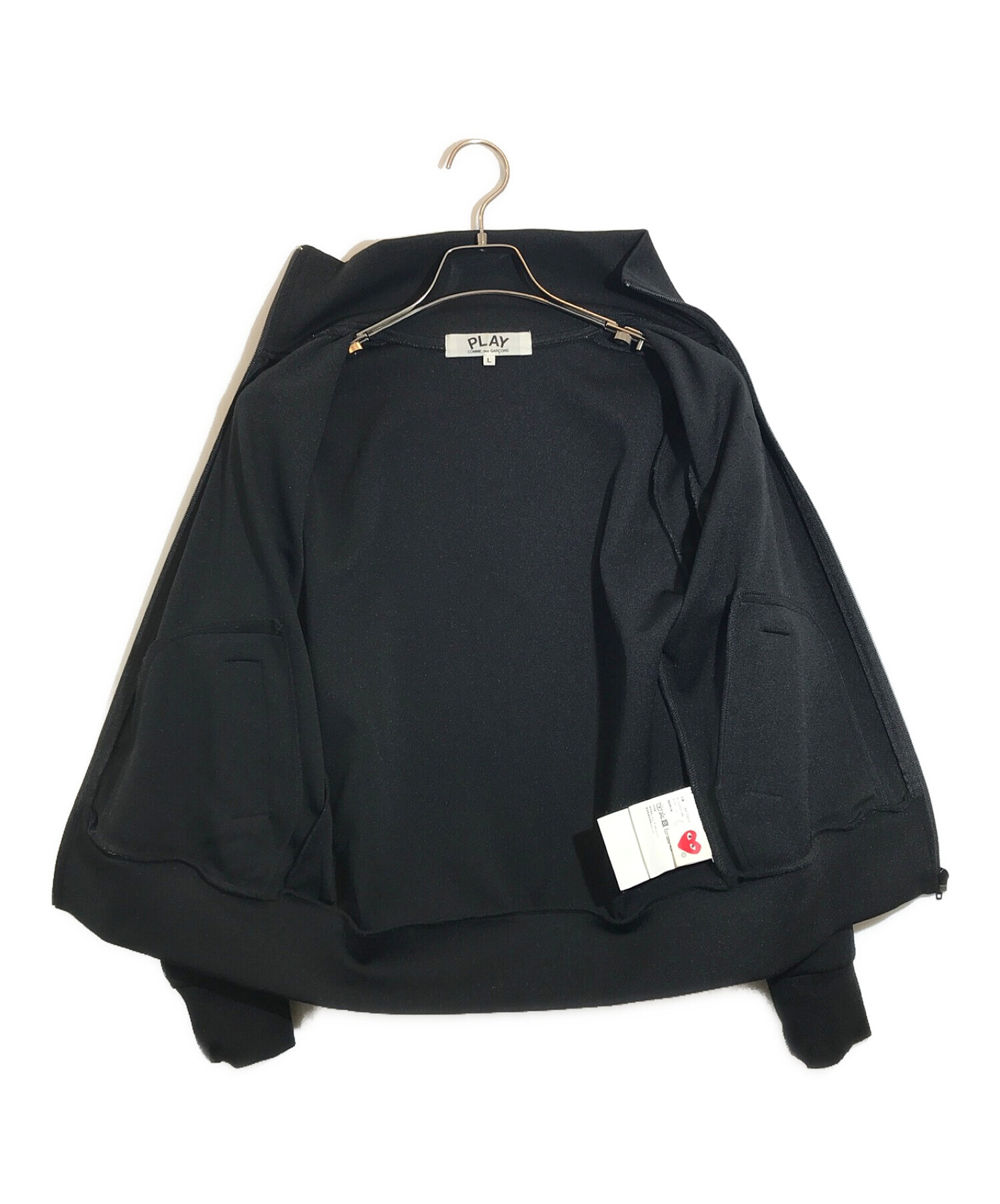 中古・古着通販】PLAY COMME des GARCONS (プレイ コムデギャルソン) トラックジャケット ブラック  サイズ:L｜ブランド・古着通販 トレファク公式【TREFAC FASHION】スマホサイト