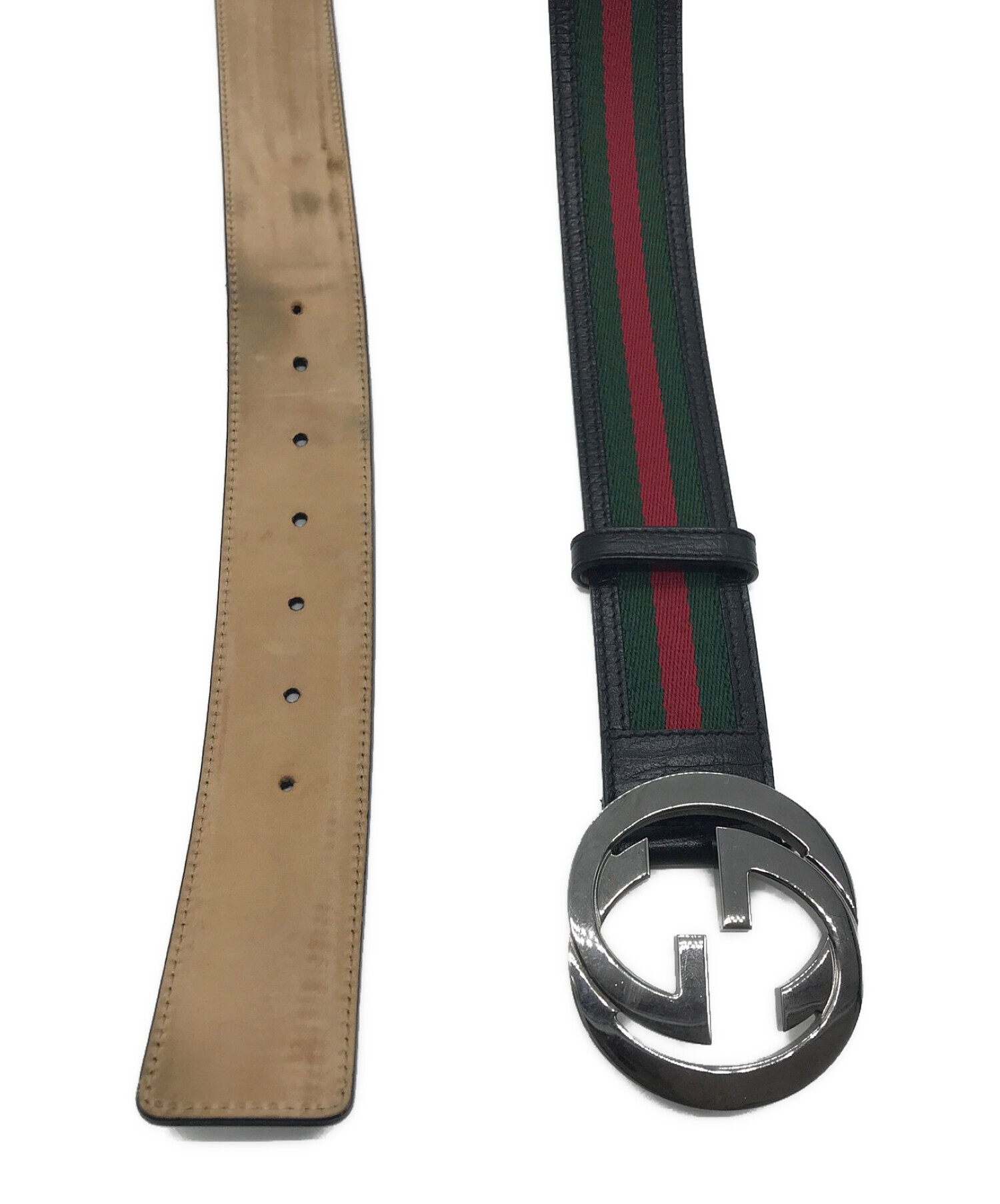 中古・古着通販】GUCCI (グッチ) インターロッキングGバックルレザー 