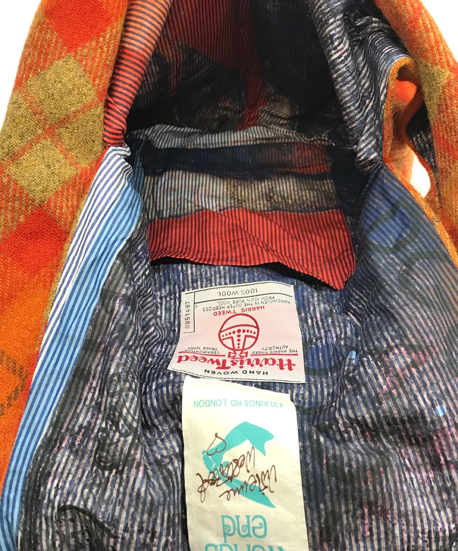 Vivienne Westwood (ヴィヴィアンウエストウッド) Harris Tweed (ハリスツイード) ライオンバッグ オレンジ