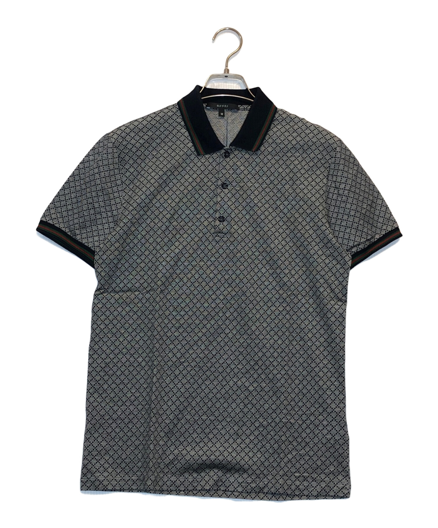 GUCCI (グッチ) Diamante Monogram Polo shirt グレー サイズ:M