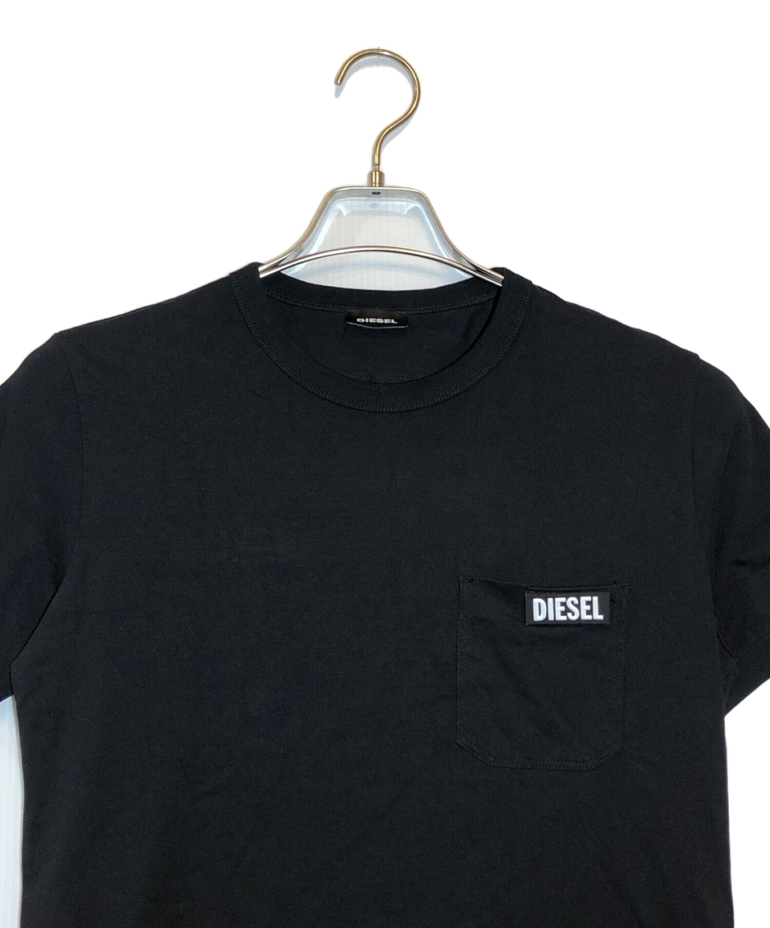 DIESEL (ディーゼル) マジックテープロゴTシャツ ブラック サイズ:SIZE XS