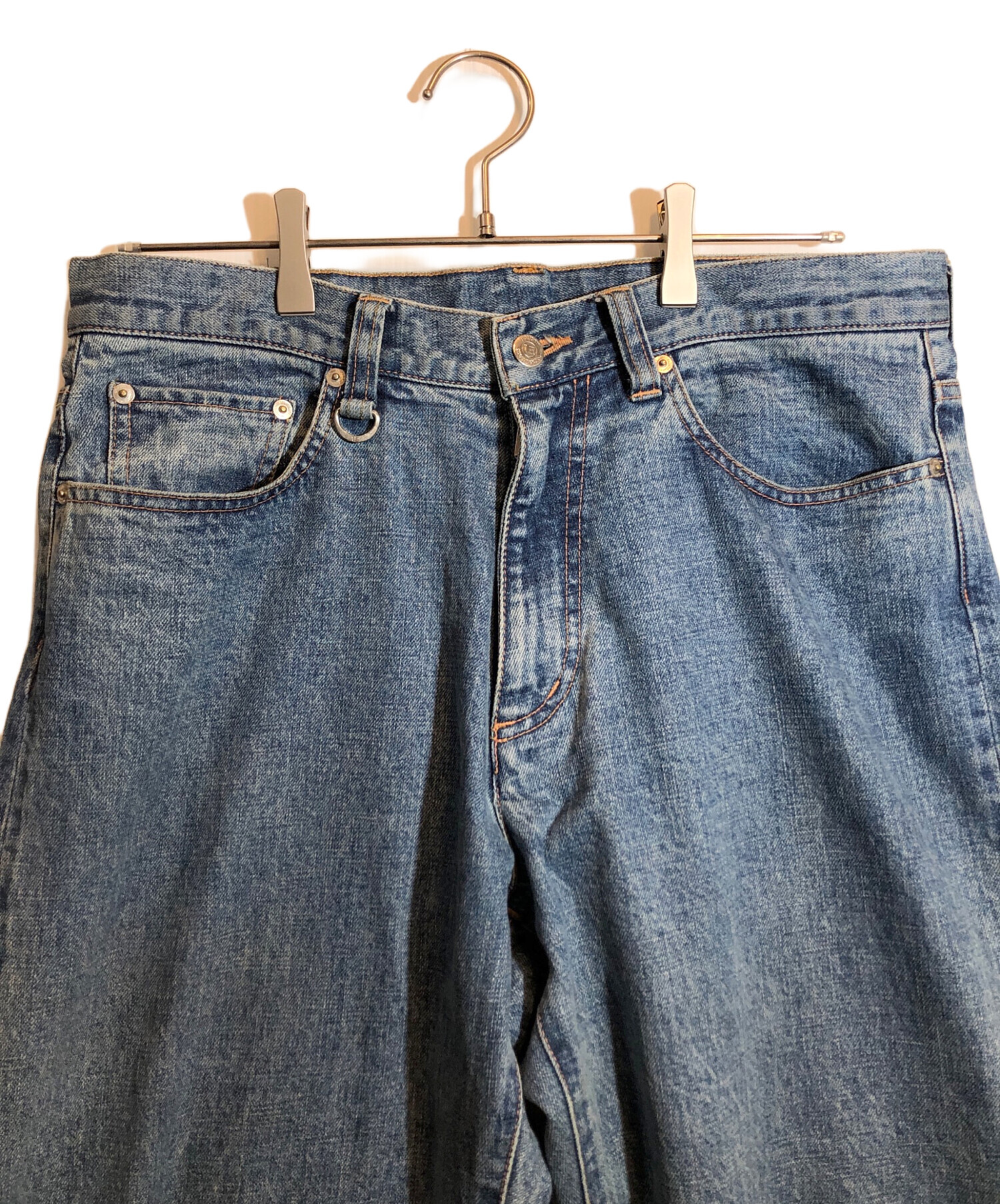 中古・古着通販】uniform experiment (ユニフォームエクスペリメント) WASHED DENIM WIDE PANTS （ウォッシュド デニムワイドパンツ） インディゴ サイズ:2｜ブランド・古着通販 トレファク公式【TREFAC FASHION】スマホサイト