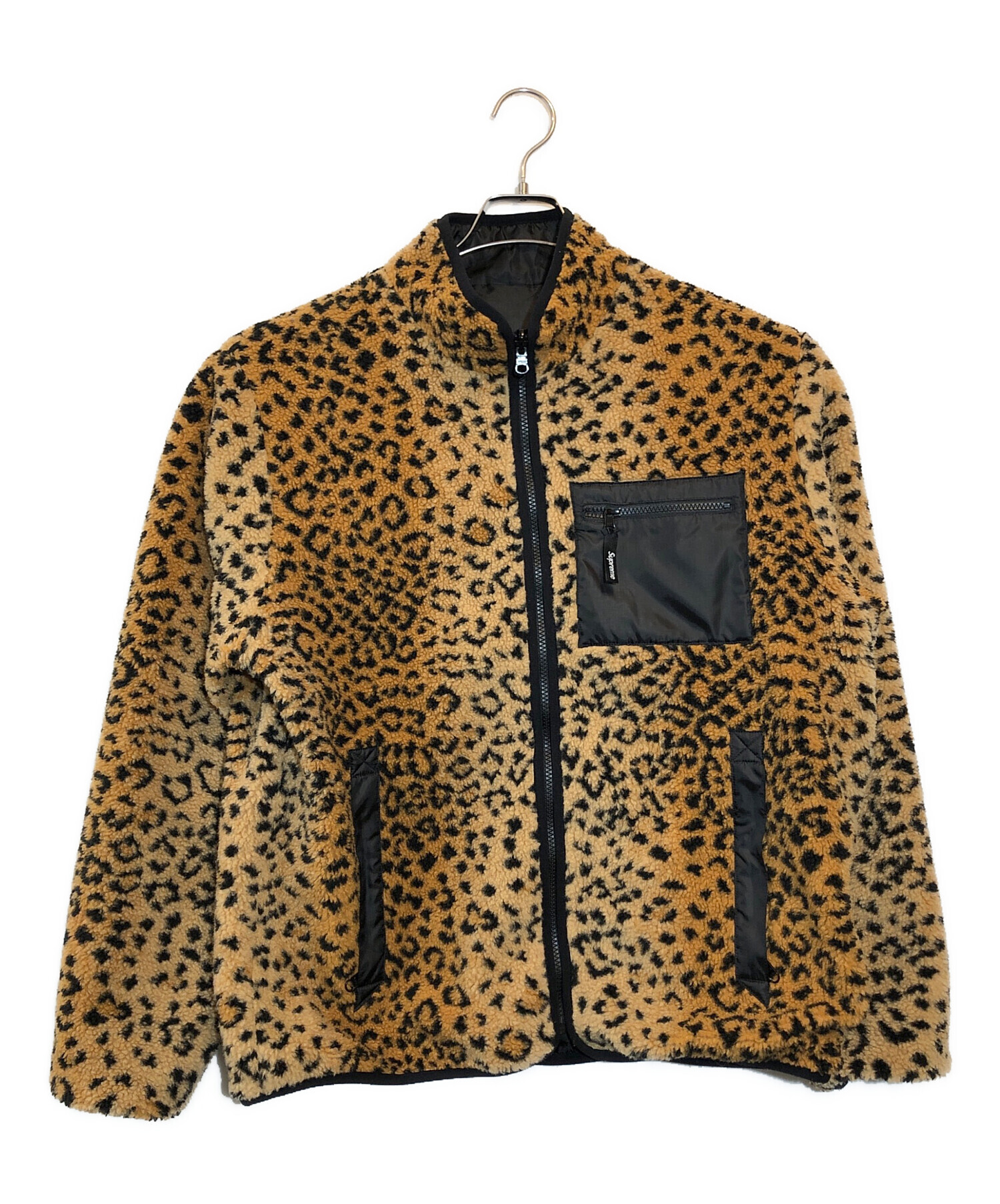 SUPREME (シュプリーム) Leopard Fleece Reversible Jacket/レオパードフリースリバーシブルジャケット  ブラウン×ブラック サイズ:L