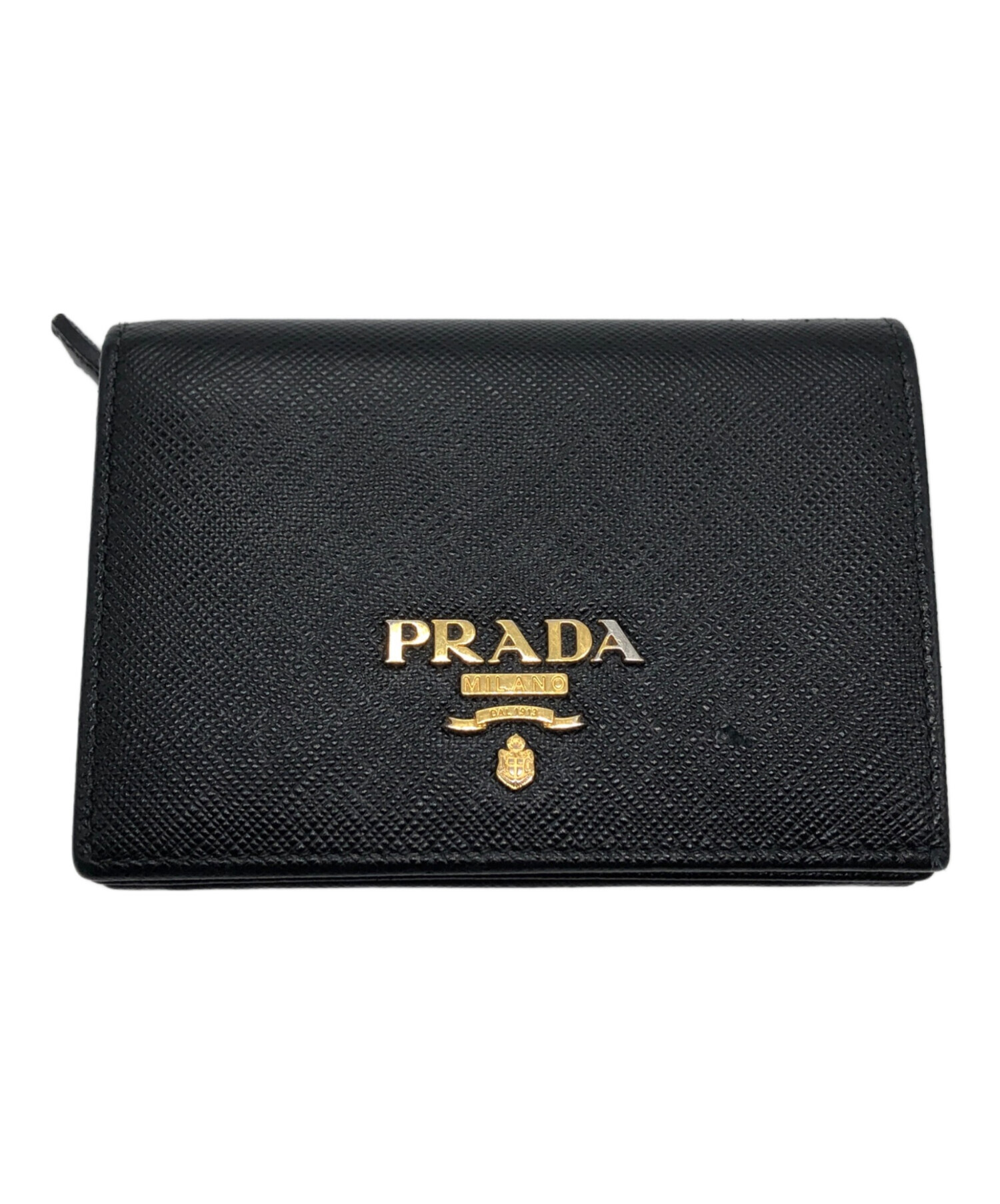 中古・古着通販】PRADA (プラダ) サフィアーノ2つ折り財布 ブラック｜ブランド・古着通販 トレファク公式【TREFAC  FASHION】スマホサイト