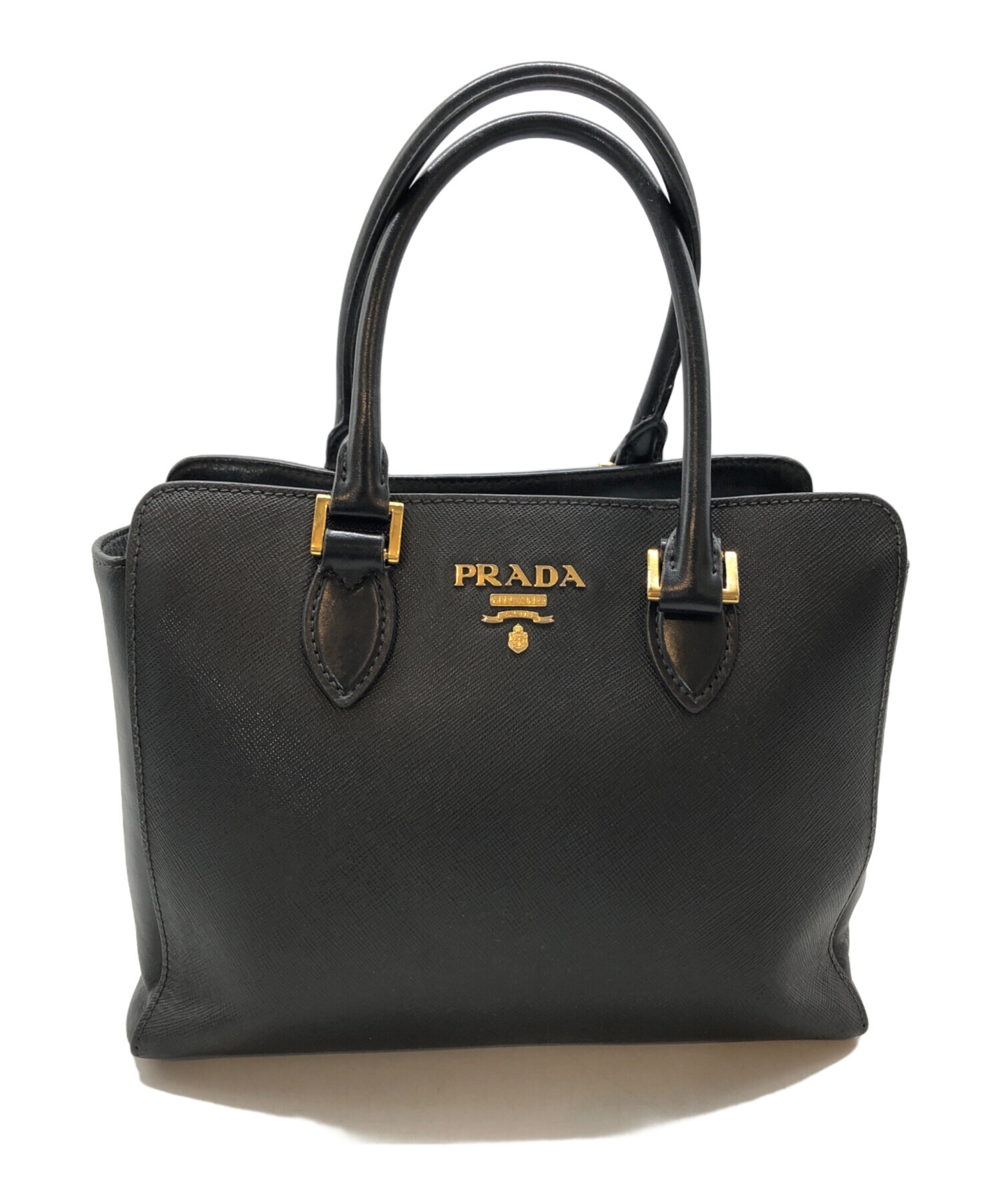 中古・古着通販】PRADA (プラダ) サフィアーノハンドバッグ ブラック｜ブランド・古着通販 トレファク公式【TREFAC  FASHION】スマホサイト