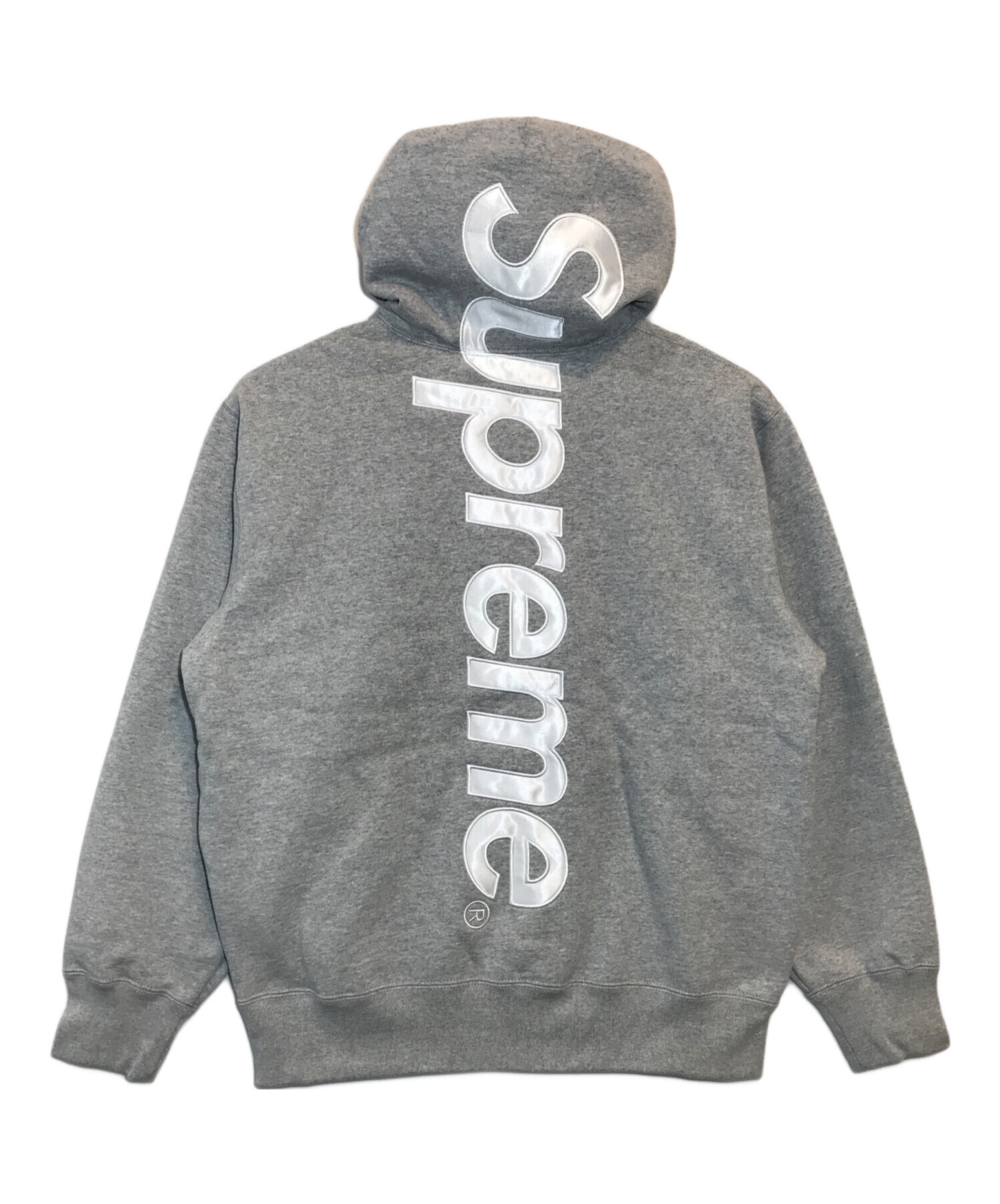 中古・古着通販】SUPREME (シュプリーム) Satin Applique Hooded Sweatshirt グレー サイズ:SIZE  M｜ブランド・古着通販 トレファク公式【TREFAC FASHION】スマホサイト