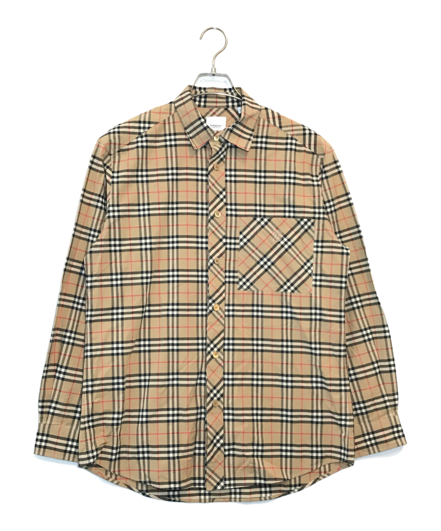 中古・古着通販】BURBERRY (バーバリー) TBロゴノバチェックシャツ ベージュ サイズ:SIZE M｜ブランド・古着通販  トレファク公式【TREFAC FASHION】スマホサイト