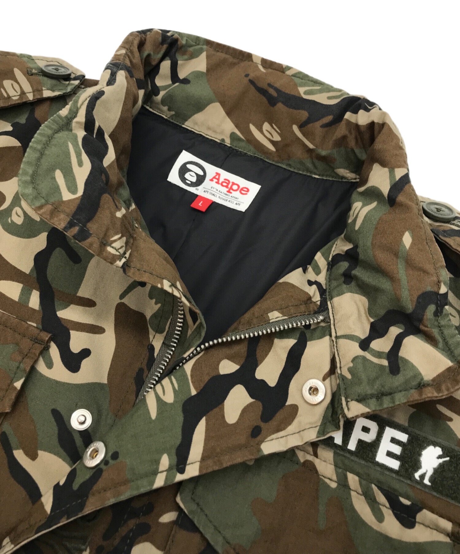 Aape BY A BATHING APE (エーエイプ バイ アベイシングエイプ) ミリタリージャケット グリーン サイズ:Ｌ