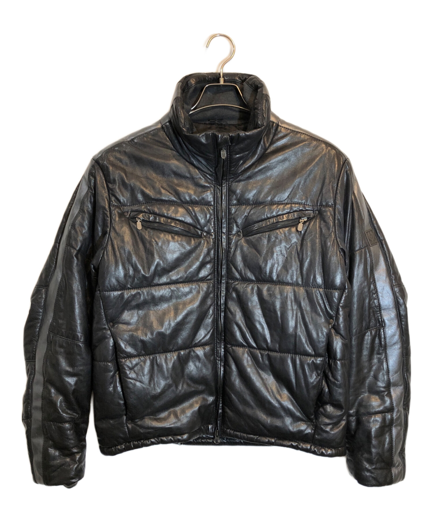 中古・古着通販】BELSTAFF GOLD LABEL (ベルスタッフ ゴールドレーベル) レザー中綿ジャケット ブラック  サイズ:Ｍ｜ブランド・古着通販 トレファク公式【TREFAC FASHION】スマホサイト