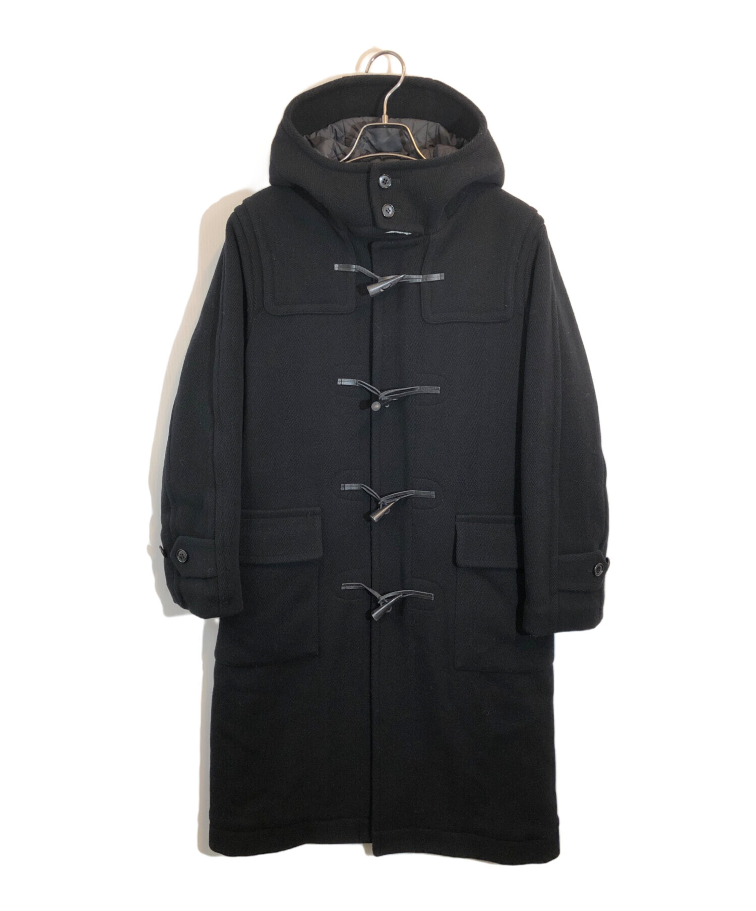 中古・古着通販】Traditional Weatherwear (トラディショナルウェザーウェア) ヘリンボーン ダッフル ロングコート ブラック  サイズ:SIZE XXS｜ブランド・古着通販 トレファク公式【TREFAC FASHION】スマホサイト