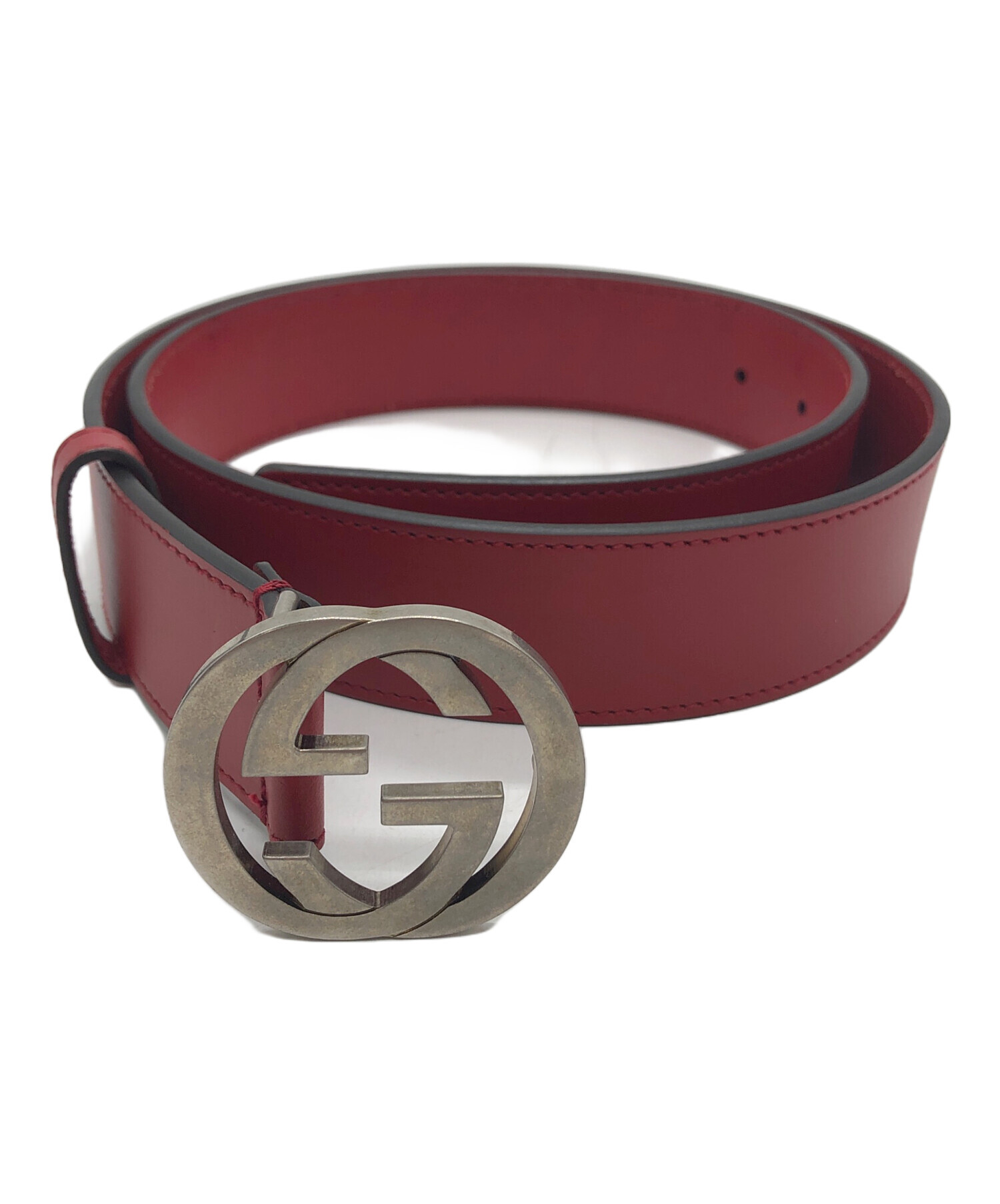 中古・古着通販】GUCCI (グッチ) インターロッキングGレザーベルト レッド サイズ:90・36｜ブランド・古着通販 トレファク公式【TREFAC  FASHION】スマホサイト