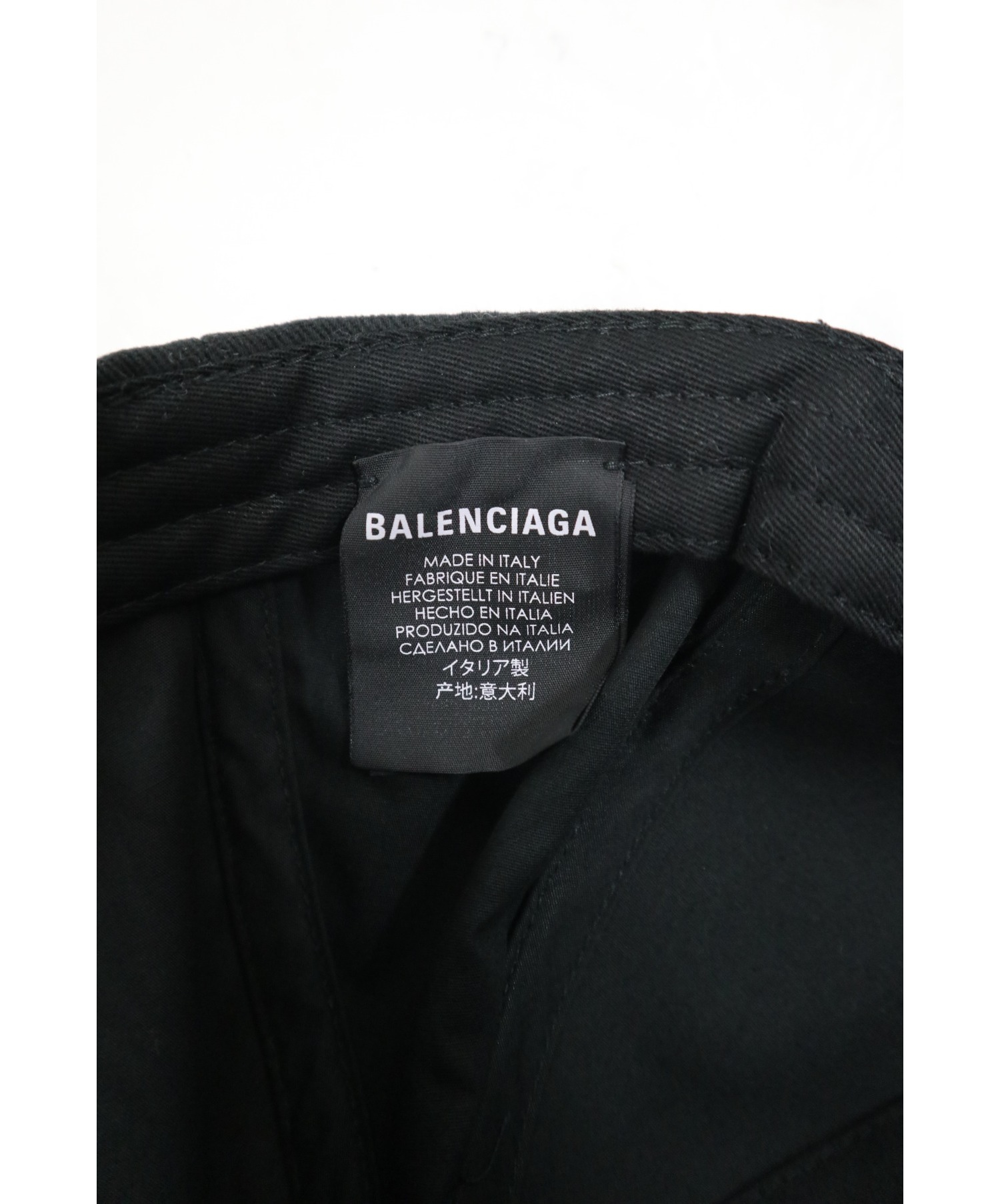 BALENCIAGA (バレンシアガ) レインボーロゴベースボールキャップ ブラック サイズ:L