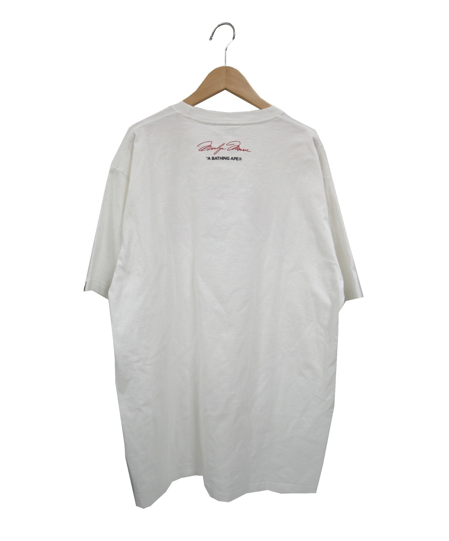 A BATHING APE×Marilyn Monroe (アベイシングエイプ×マリリン・モンロー) コラボマリリンモンローコーラジュプリントTシャツ  ホワイト サイズ:XL