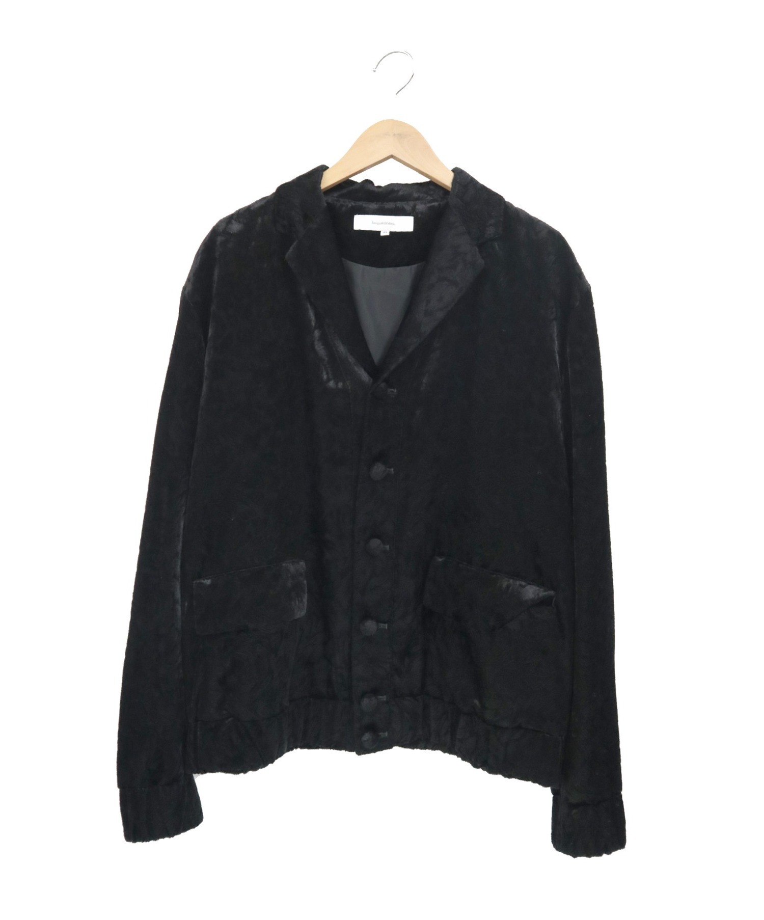 SASQUATCHfabrix. (サスクワァッチファブリックス) ベルベットジャケット ブラック サイズ:L 20AW-JKM-005  CARDING VELVET SPORTS JACKET