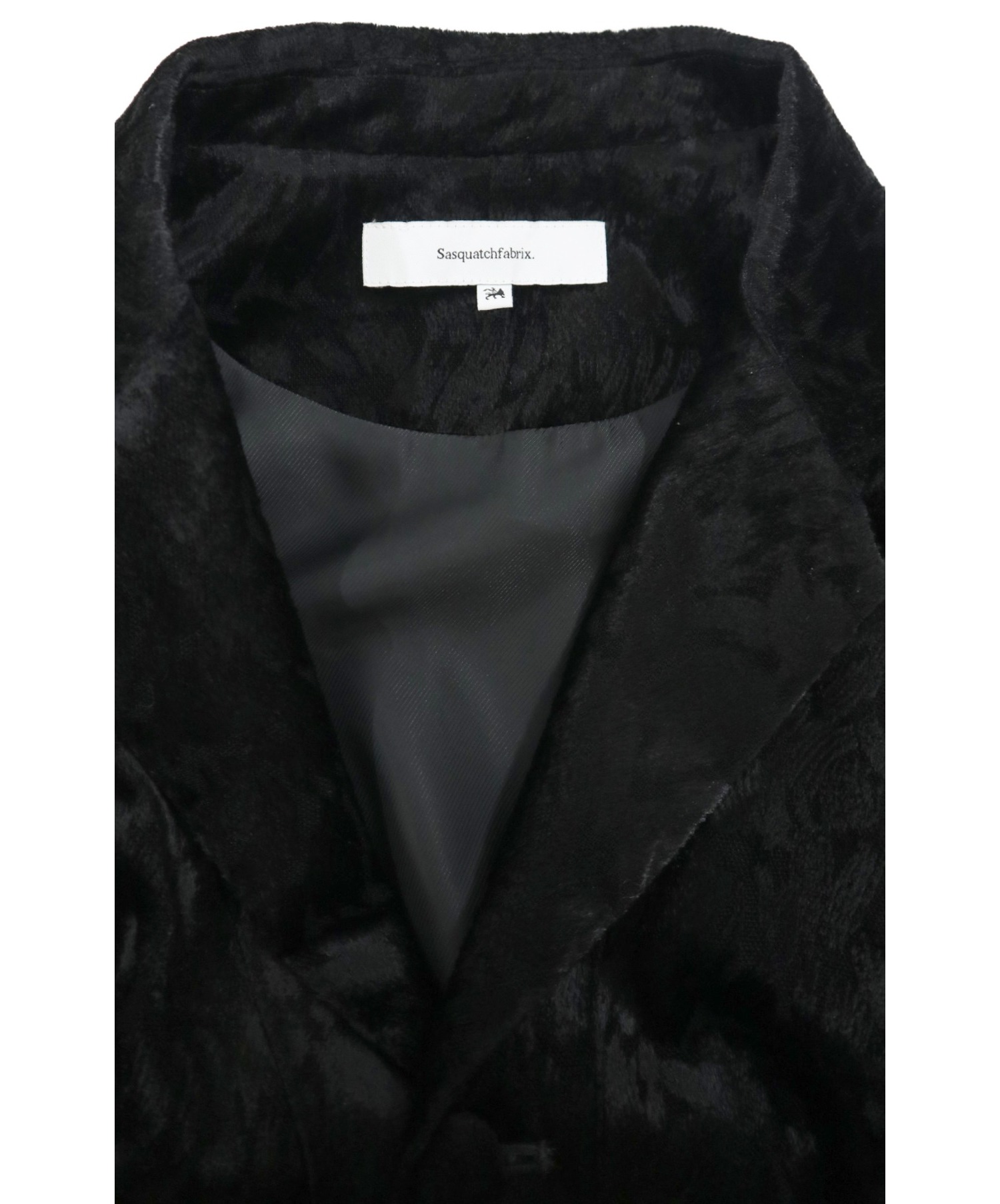 SASQUATCHfabrix. (サスクワァッチファブリックス) ベルベットジャケット ブラック サイズ:L 20AW-JKM-005  CARDING VELVET SPORTS JACKET